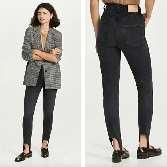 Citizens of Humanity Valerie High Rise Stirrup Jean in Shadow Breeze Black Denim - Picture 1 of 8